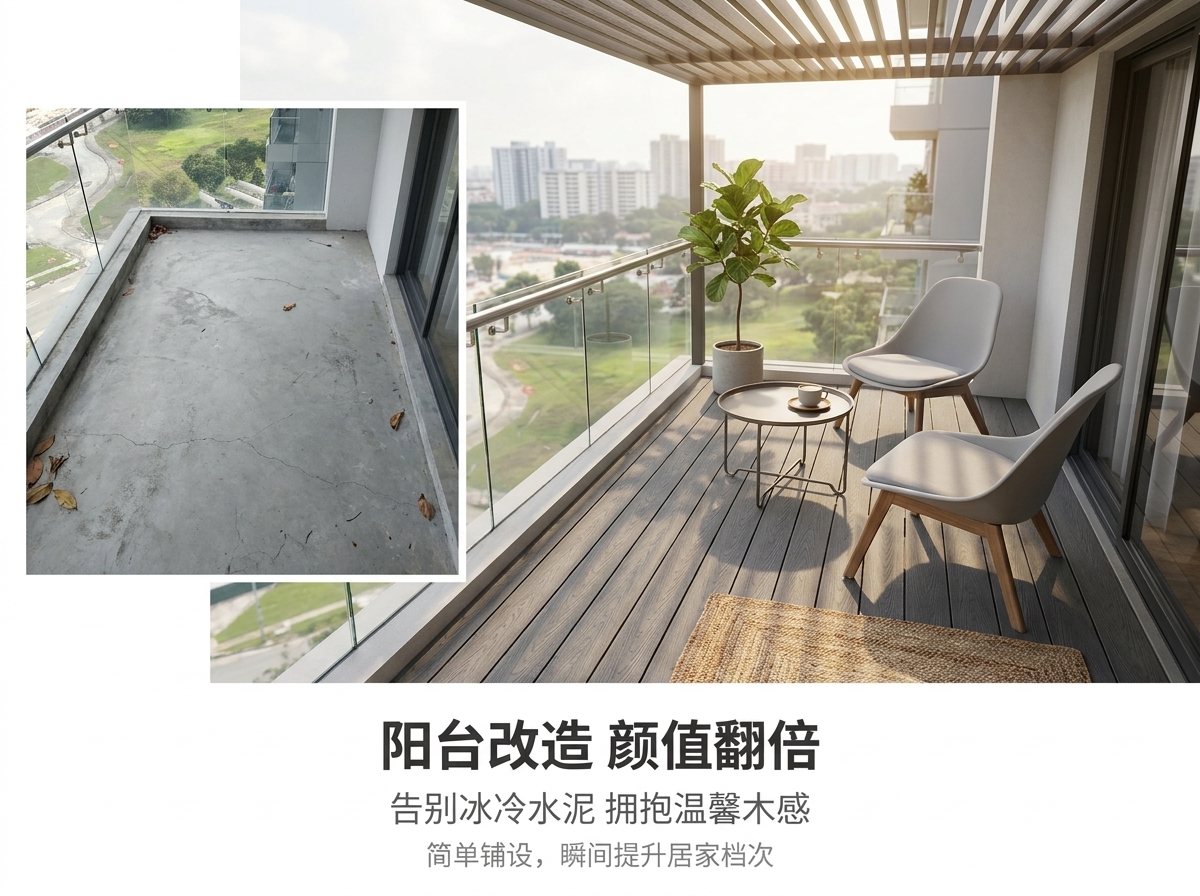 木塑地板褪色变形-户外塑木材料-木塑地板安装